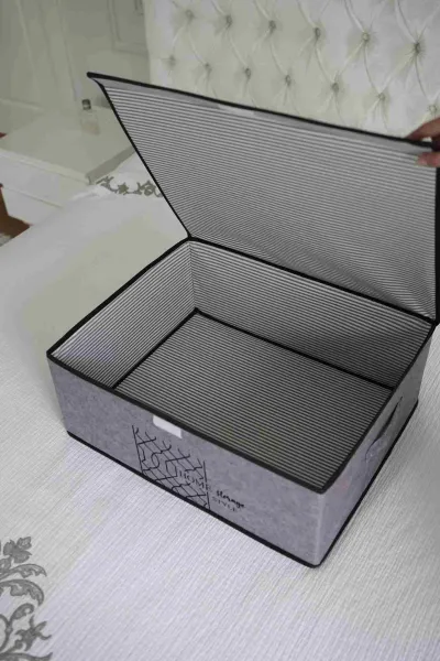 Antrasit 50x40x19 Keçe Kapaklı Baza Kutu 249874