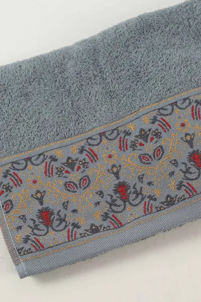 Antrasit 50x90 Cm Nakışlı Desenli Kilim Havlu 460422