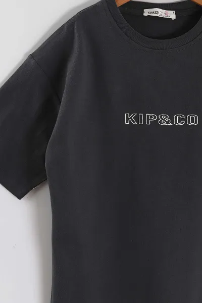 Antrasit (6-14 Yaş) Kipco  Baskılı 2 İp Erkek Çocuk Tişört 469292