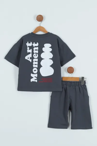 Antrasit (6-9 Yaş) Baskılı Erkek Çocuk Takım 265542