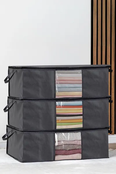 Antrasit 64x45x22 Cm 3'lü Pencereli Baza Hurcu 399115