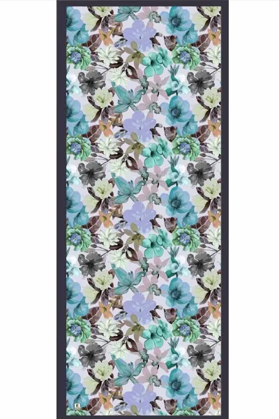 Antrasit 70x180 Cm Dijital Baskılı Botanik Desen Soft Şal 482159