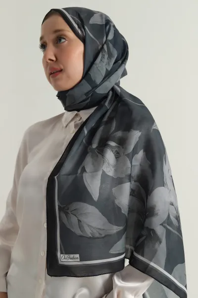 Antrasit 75x180 Cm Our Fashion Dijital Baskılı Desenli Nova Şal 396793