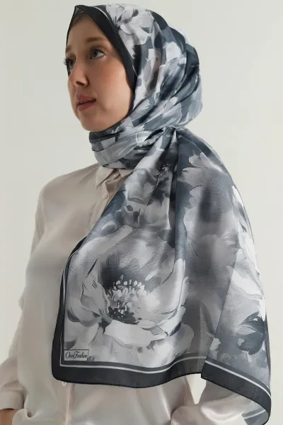 Antrasit 75x180 Cm Our Fashion Dijital Baskılı Desenli Soft Şal 396821