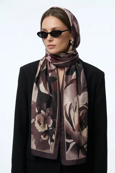 Antrasit 75x180 Cm Our Fashion Dijital Baskılı Desenli Soft Şal 408612