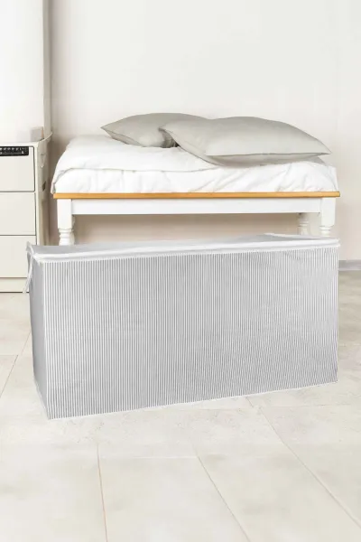 Antrasit 80x40x60 Çizgili Fermuarlı Mega Yorgan Hurcu 250332