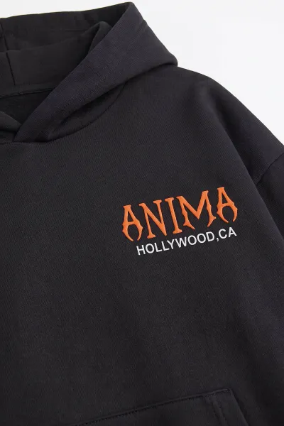 Antrasit (9-16 Yaş) Kapüşonlu İçi Şardonlu Erkek Çocuk Sweatshirt 500010
