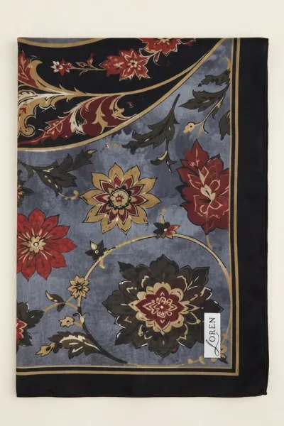 Antrasit 90x90 Cm Dijital Baskılı Heritage Desen Soft Eşarp 498577