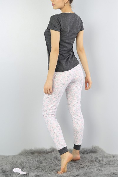 Antrasit Baskılı Bayan Pijama Takımı 54875