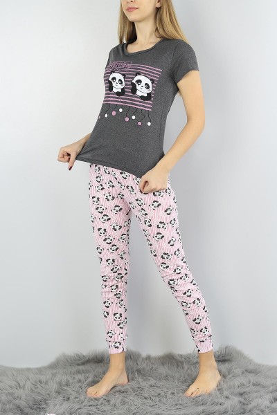 Antrasit Baskılı Bayan Pijama Takımı 54883