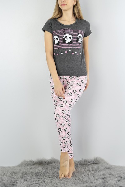 Antrasit Baskılı Bayan Pijama Takımı 54883