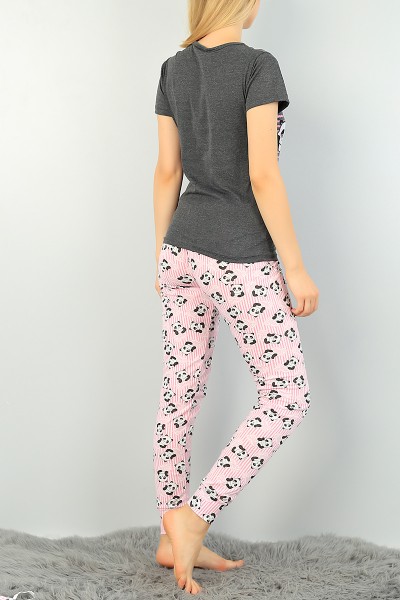 Antrasit Baskılı Bayan Pijama Takımı 73453