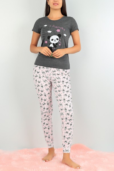 Antrasit Baskılı Bayan Pijama Takımı 73473
