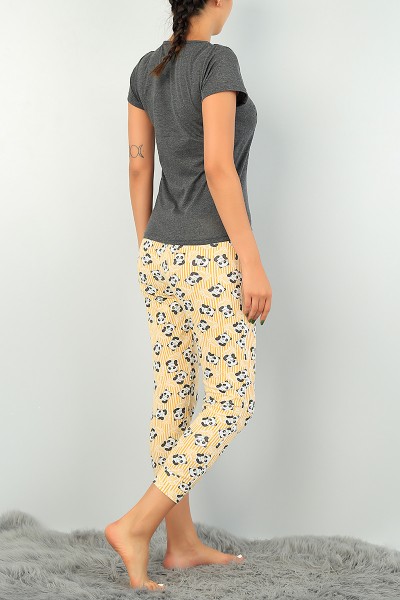 Antrasit Baskılı Bayan Pijama Takımı 73548
