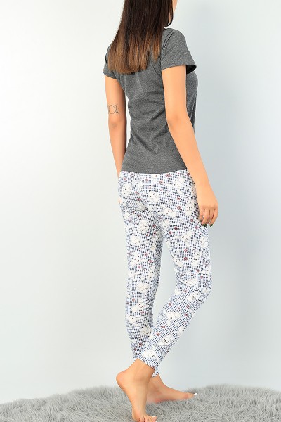 Antrasit Baskılı Bayan Pijama Takımı 73593