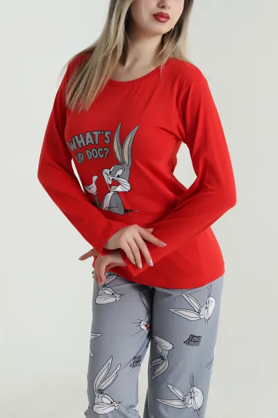 Antrasit Baskılı Kadın Pijama Takımı 488222