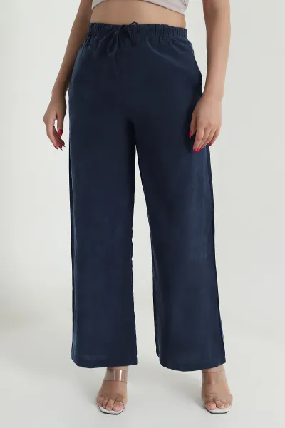 Antrasit Bel Lastikli Cepli Tencel Kadın Pantolon 476600