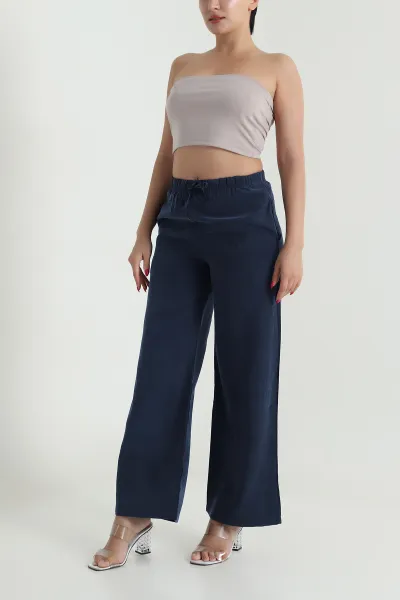 Antrasit Bel Lastikli Cepli Tencel Kadın Pantolon 476600