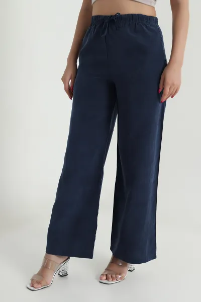 Antrasit Bel Lastikli Cepli Tencel Kadın Pantolon 476600