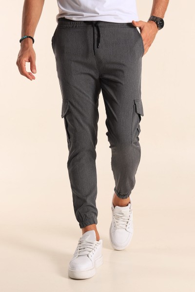 Füme Belden Bağlamalı Kargo Cepli Erkek Jogger Pantolon 198961