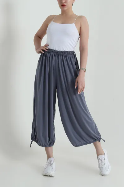 Antrasit Beli Lastikli Sandy Kadın Şalvar Pantolon 459449