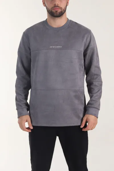 antrasit-bisiklet-yaka-yazi-detayli-erkek-sweatshirt-406674