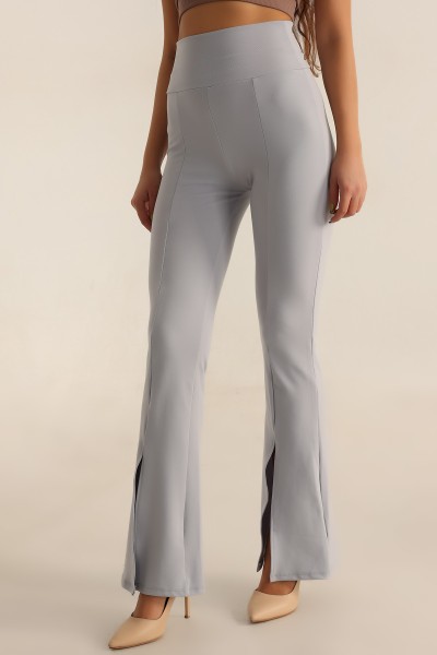 Antrasit İspanyol Paça YIrtmaçlı Bayan Pantalon 198826