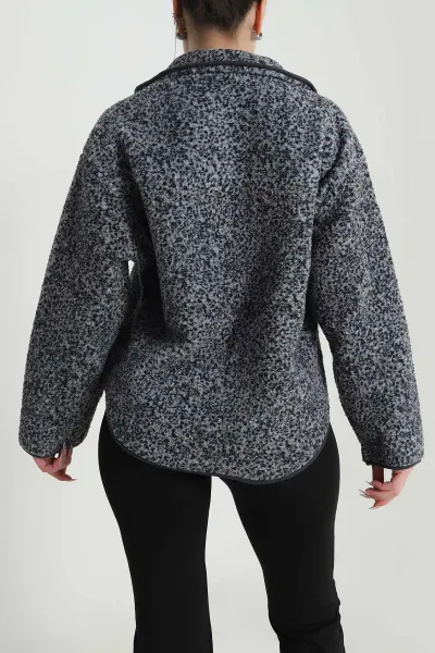 Antrasit Kangru Cep Detay Teddy Kadın Sweat 492641