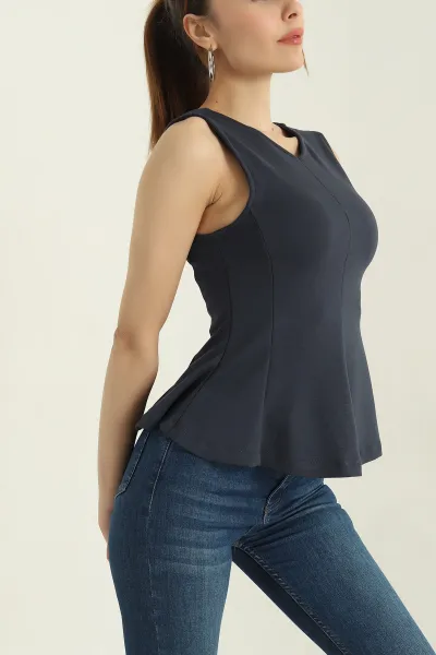 Antrasit Kolsuz Likralı Modal Kadın Bluz 362406