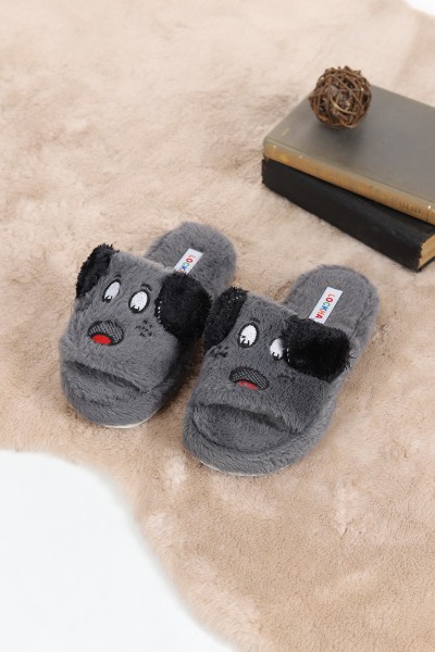 Antrasit Köpekli Ev Terliği 130888
