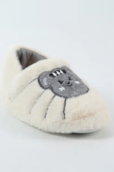 Antrasit Krem ( 29 - 34 ) Peluş Figürlü Erkek Çocuk Panduf 500320