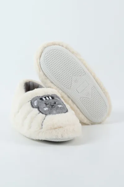 Antrasit Krem ( 29 - 34 ) Peluş Figürlü Erkek Çocuk Panduf 500320