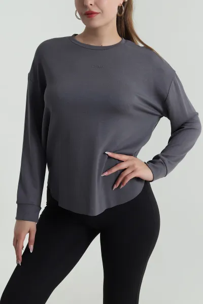 Antrasit Likralı Oysho Kadın Sweat 486382