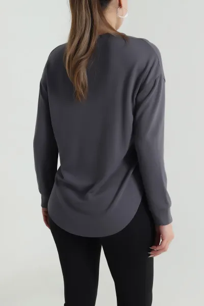 Antrasit Likralı Oysho Kadın Sweat 486382