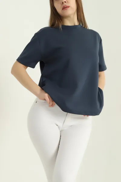 Antrasit Modal Kumaş Tişört 337033