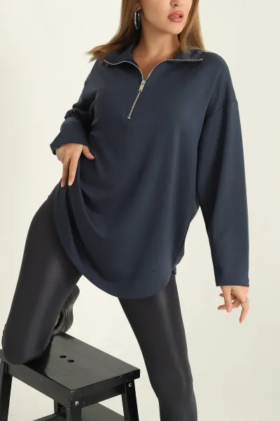 antrasit-modal-yarim-fermuarli-sweat-tunik-292504