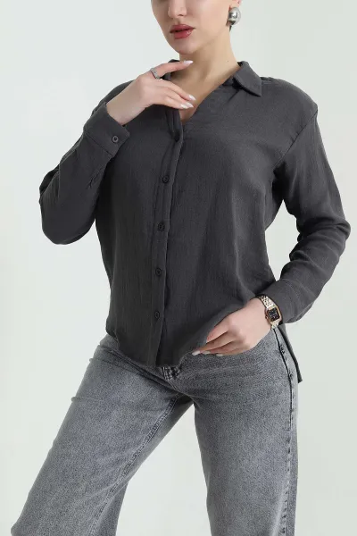antrasit-muslin-keten-pileli-kadin-gomlek-444367