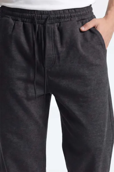 Antrasit Pike Kumaş Baggy Belden Bağlamalı Erkek Pantolon 450727