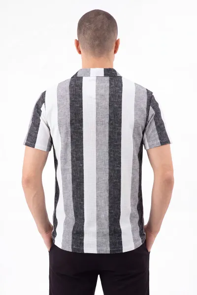 Antrasit Polo Yaka Çizgi Detaylı Erkek Tişört 471959