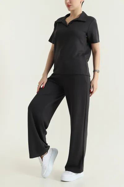 antrasit-polo-yaka-oysho-kadin-ikili-takim-430084