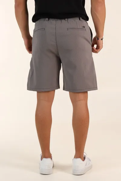 Antrasit Regular Fit Bel Lastikli Erkek Şort 385204