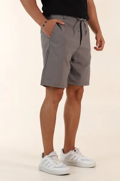 Antrasit Regular Fit Bel Lastikli Erkek Şort 385204