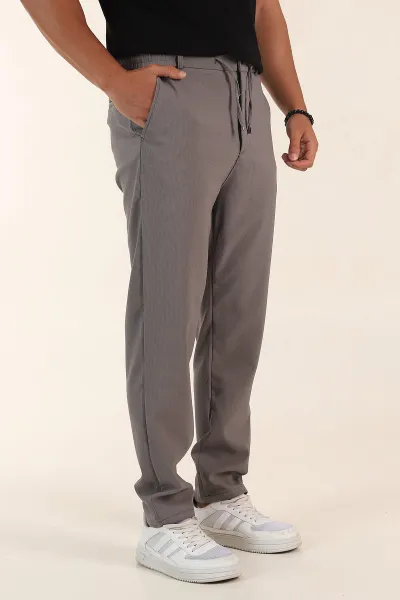 Antrasit Regular Fit Dokulu Bel Lastikli Erkek Pantolon 382284