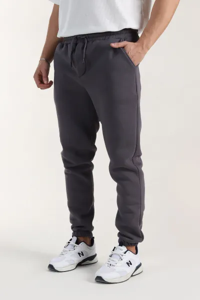 Antrasit Regular Fit İki İp Paça Lastikli Erkek Eşofman Altı 398187