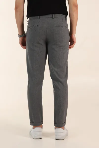 Antrasit Relaxed Fit Bel Bağlamalı Duble Paça Erkek Kumaş Pantolon 368386