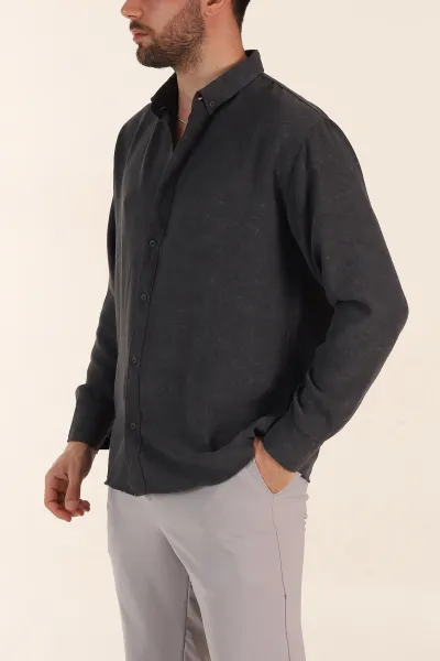 antrasit-relaxed-fit-desenli-uzun-kollu-erkek-gomlek-369754