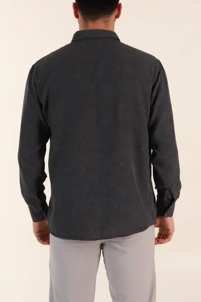 Antrasit Relaxed Fit Desenli Uzun Kollu Erkek Gömlek 369754