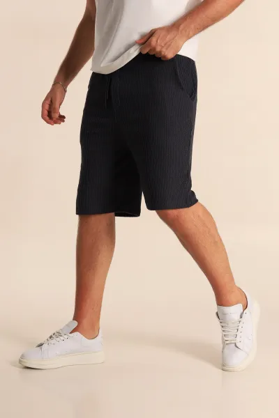 Antrasit Relaxed Fit Fitilli Doku Bel Lastikli Erkek Şort 278785