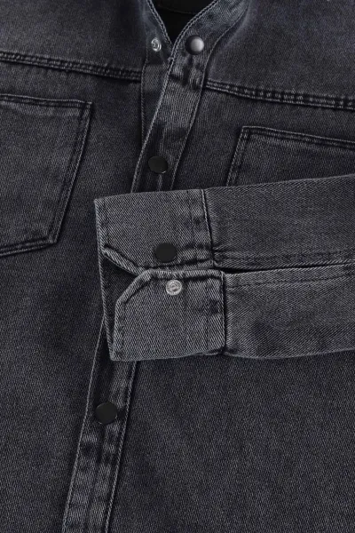 Antrasit Relaxed Fit Gabardin Çift Cepli Yıkamalı  Erkek Gömlek 397971