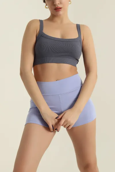 Antrasit Seamless Askılı Crop Büstiyer 423256